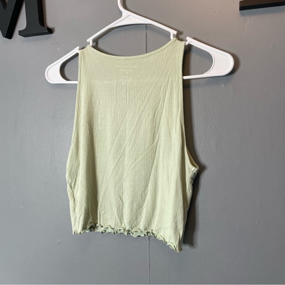 American Eagle Light Green Ribbed Cropped Highneck Tank Top size medium - Picture 5 of 7